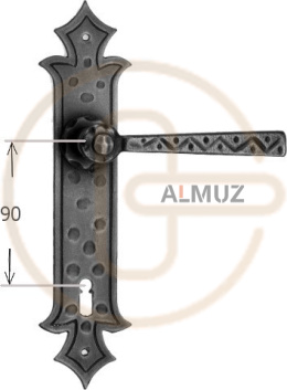 Klamka Odilo 501 na klucz rozstaw 90 mm