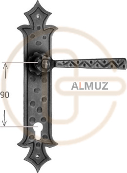 Klamka Odilo 501 na wkładkę rozstaw 90 mm