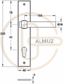 Klamka Milano 1830 na wkładkę rozstaw 92 mm