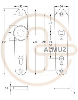 Klamko-gałka zewnętrzna Davos 4309 A/B