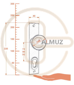 Klamk-gałka zewnętrzna Milano 4362 A/B z zabezpieczeniem Hardox®