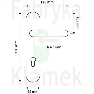 Klamka Aisha 1650 Small z otworem na wkladkę