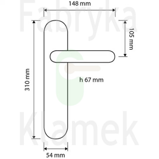 Klamka Aisha 1650 Small z blokadą WC