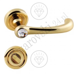 Klamka Idea Crystal 103 z szyldem WC OZ - pozłacana