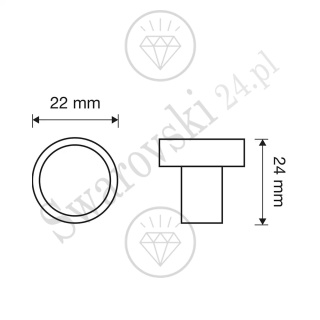 COSMIC OZ 22 mm gałka meblowa z kryształem Swarovski®