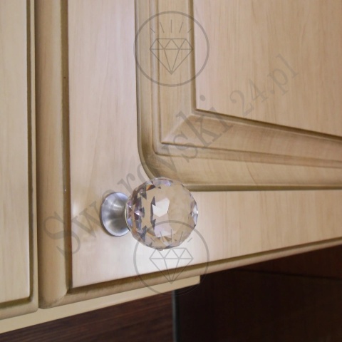 CRYSTAL 30 mm gałka meblowa z kryształem Swarovski® CS - chromowana matowa