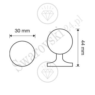 CRYSTAL OZ 30 mm gałka meblowa z kryształem Swarovski®