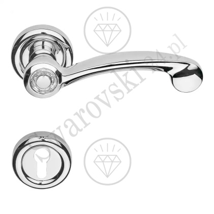 Klamka Cosmic 103 z szyldem na wkładkę CR - chromowana