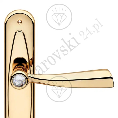 Klamka Elika Crystal 991PL z otworem na wkładkę OZ - pozłacana