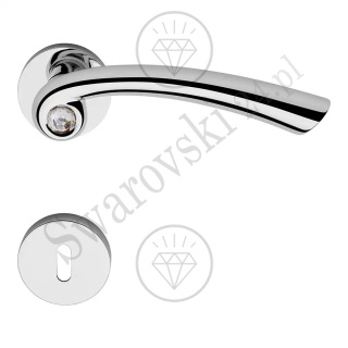 Klamka Nau Crystal 023 z szyldem na klucz CR - chromowana matowa