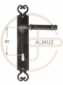 Klamka madrid 2100 na klucz rozstaw 90 mm