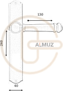 Klamka Brema 2950 na klucz rozstaw 72 mm