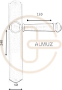 Klamka Brema 2950 z otworem na klucz zwykły, rozstaw 90 mm