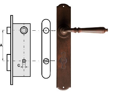 Klamka Mosca 2700 - rozstaw 72 mm